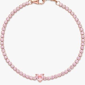 Pandora Pink sparkling heart tennis bracelet